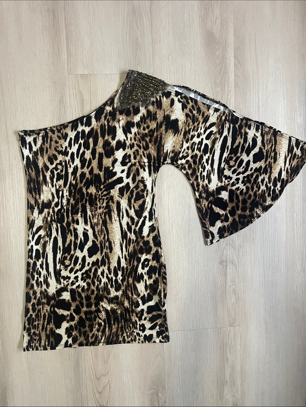 Forever 21 Vintage Y2K Animal Print One-Shoulder Asymmetrical Mini Dress Large